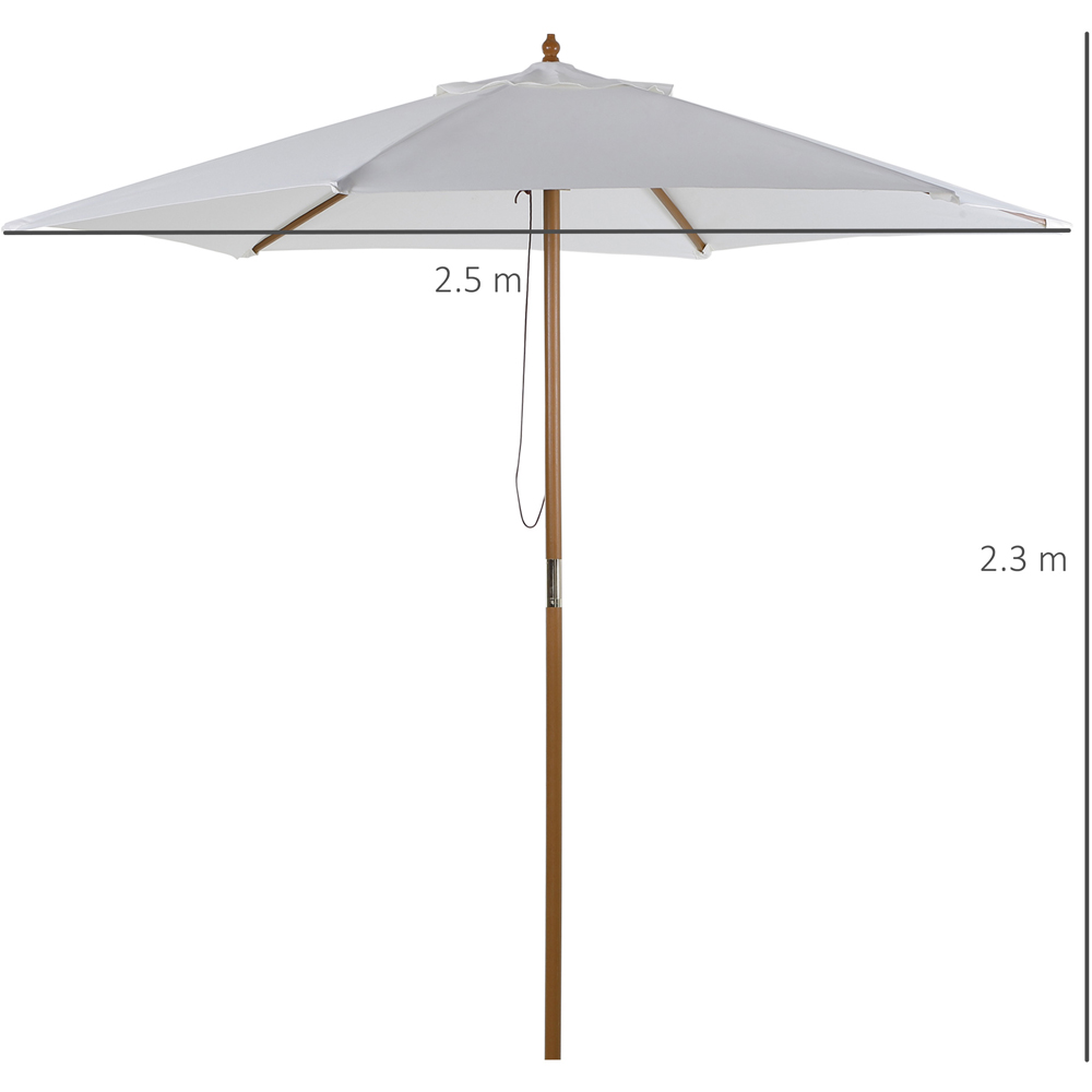 Outsunny White Vented Parasol 2.5m Image 7