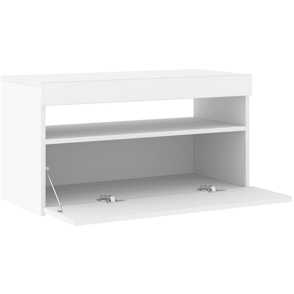 vidaXL Single Door Single Shelf White TV Cabinet with LED Lights Image 9