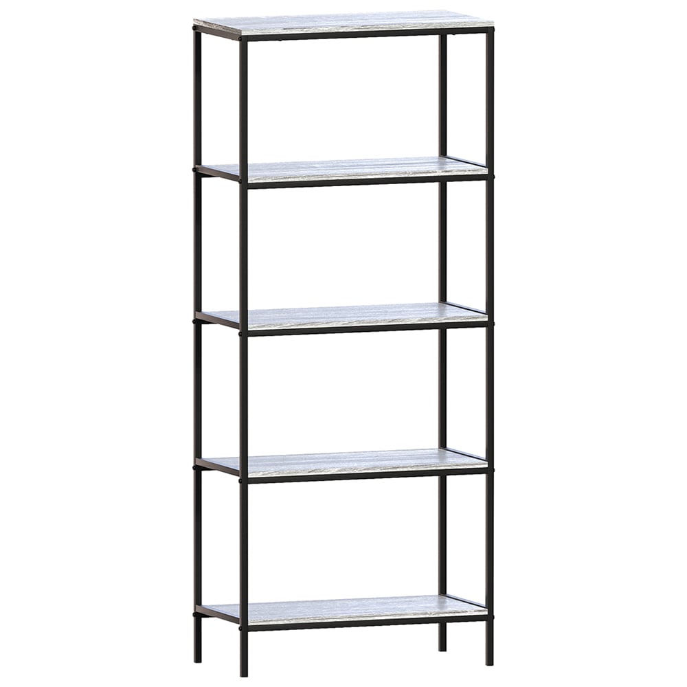 Vida Designs Brooklyn 5 Shelf Grey Bookcase Image 2