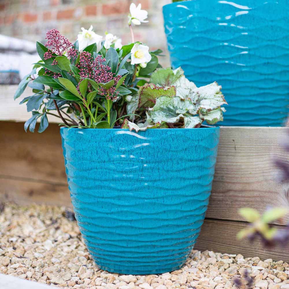 Plant Avenue Windermer Teal Plant Pot 38cm Image 5