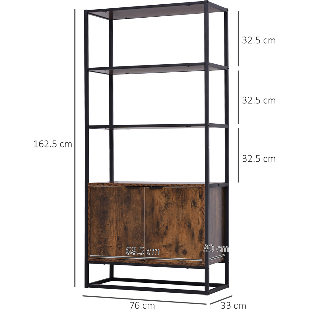 Portland 2 Door Rustic Brown Storage Cabinet Image 7