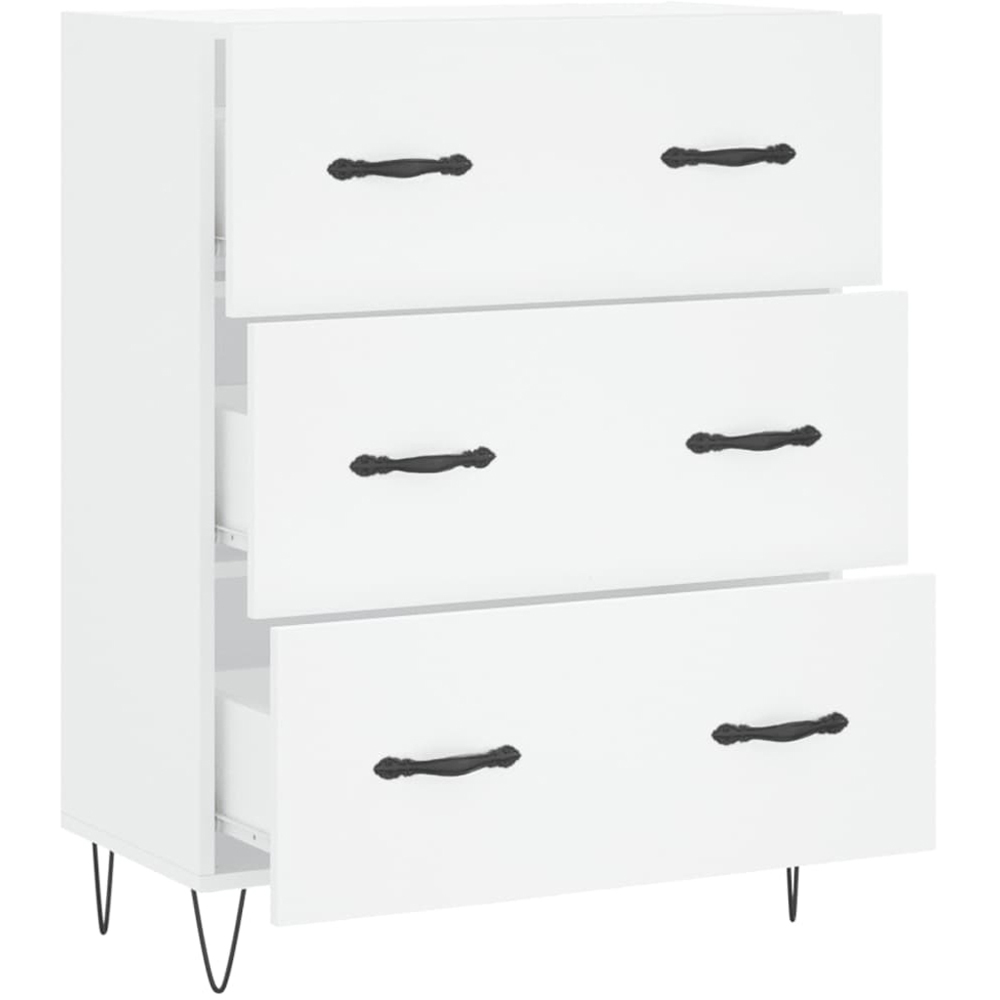 vidaXL 3 Drawer White Sideboard Image 6