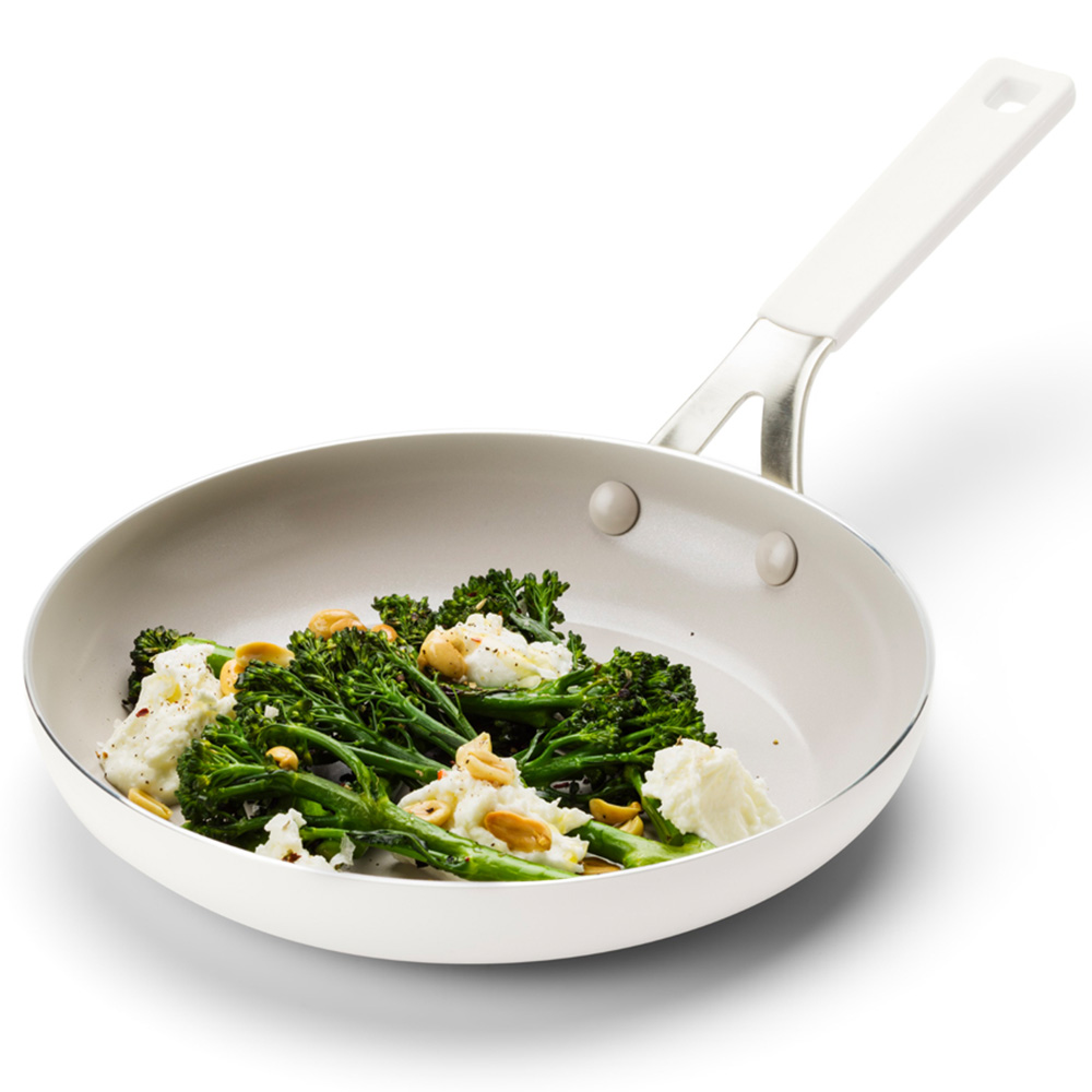 KitchenAid 24cm Porcelain White Coloured Aluminium Frying Pan Image 3
