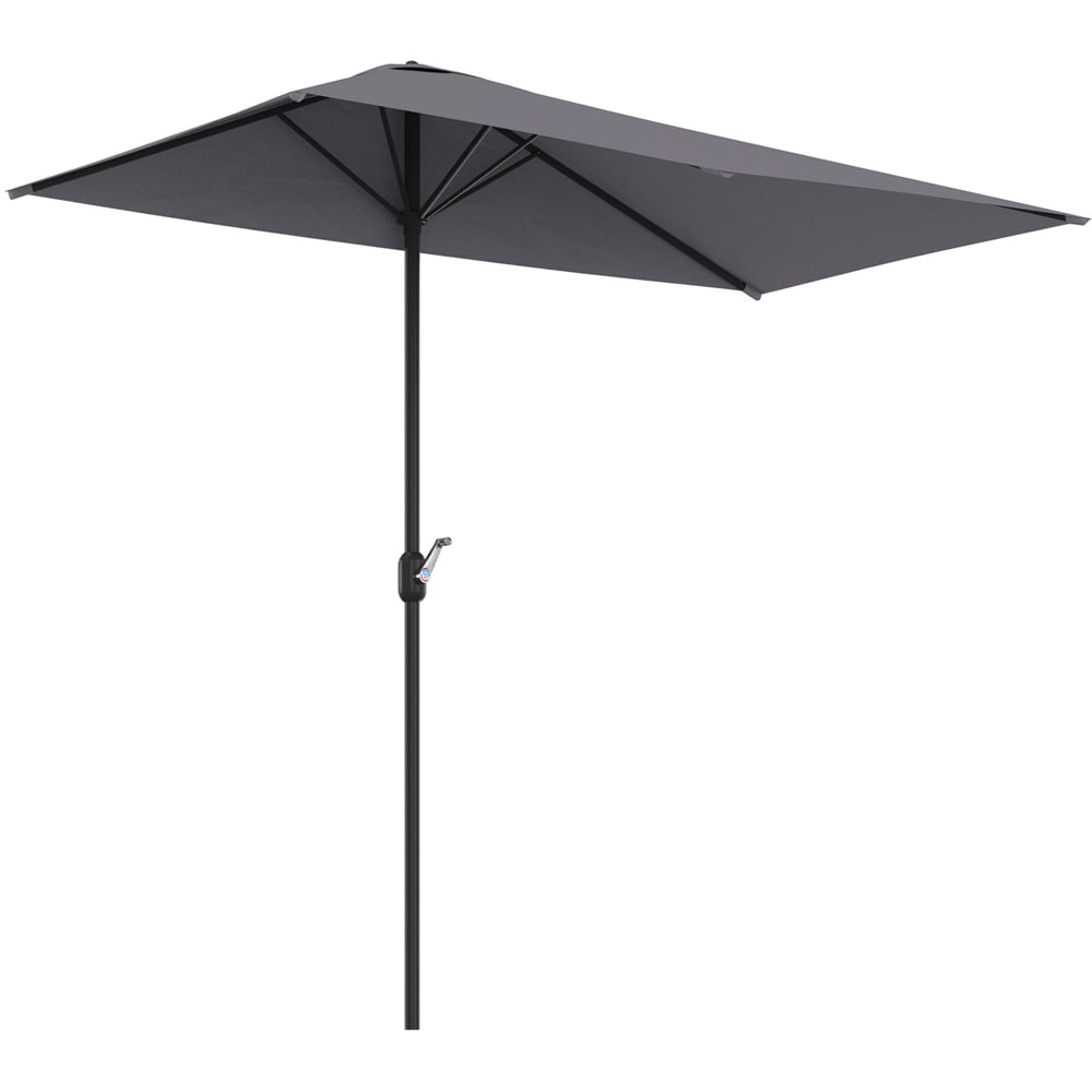 Outsunny Grey Crank Handle Half Parasol 2.3m Image 3