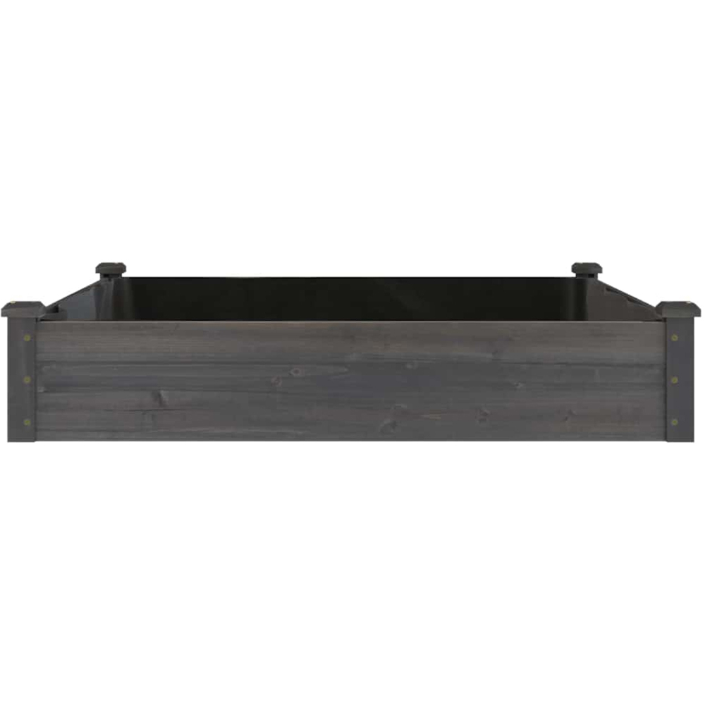vidaXL Grey Fir Wood Raised Garden Bed with Liner 25 x 120 x 120cm Image 4