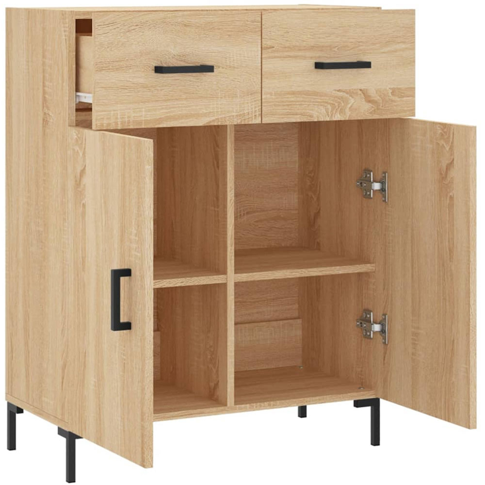 vidaXL 2 Door 2 Drawer Sonoma Oak Sideboard Image 5