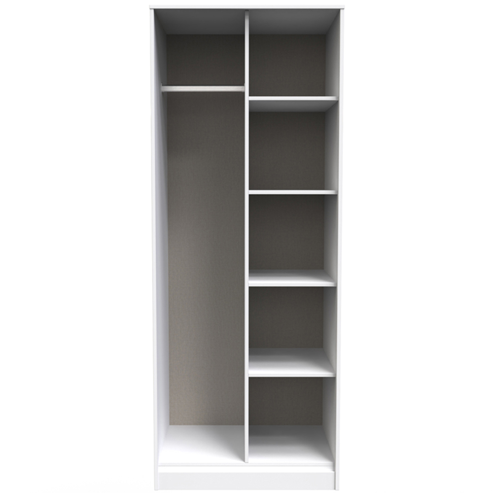 Crowndale Hong Kong 5 Shelf Matt White Tall Open Wardrobe Ready Assembled Image 3