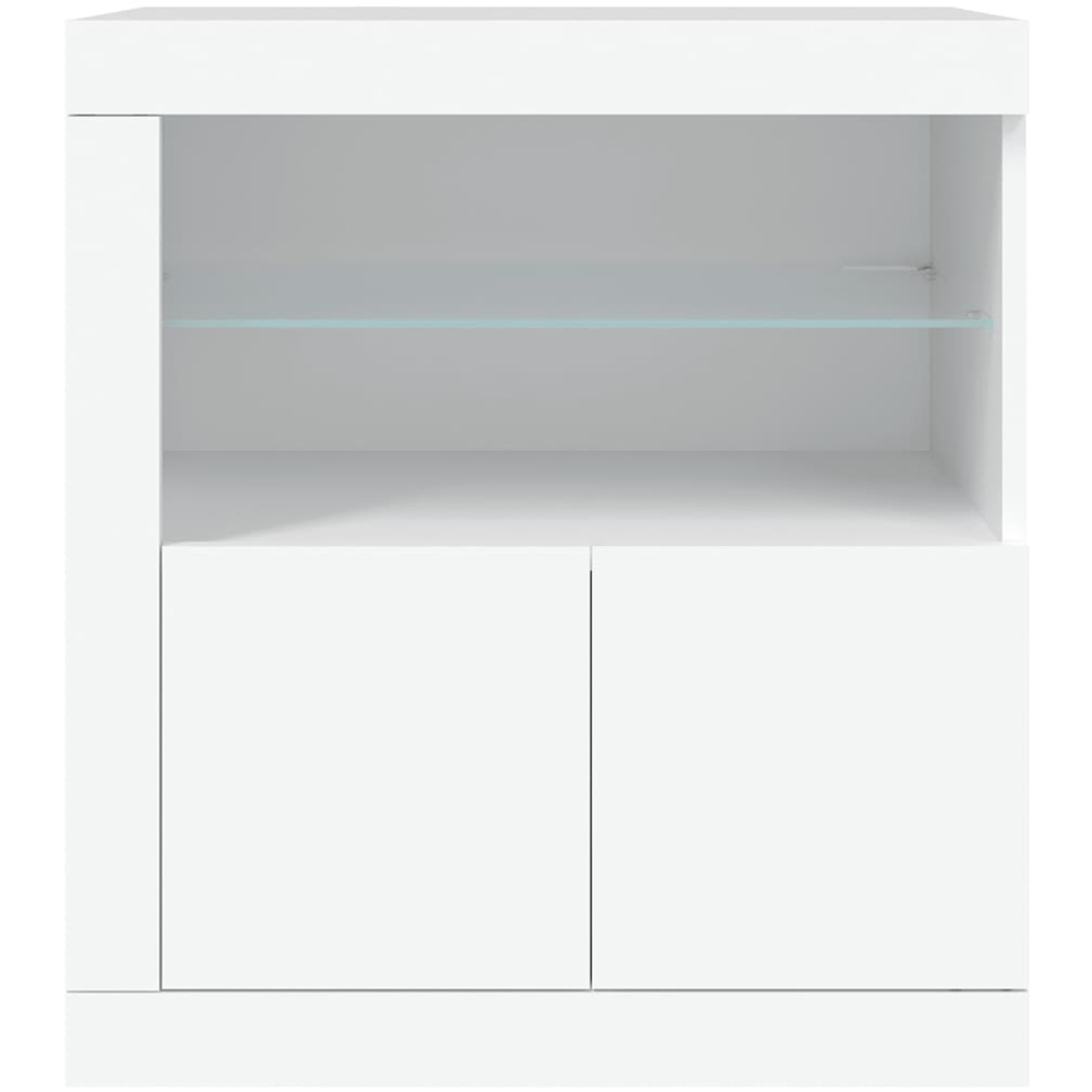 vidaXL 2 Door 2 Shelf White LED Sideboard Image 5