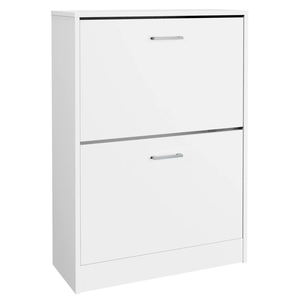 GFW Stirling 2 Tier White Shoe Cabinet Image 2