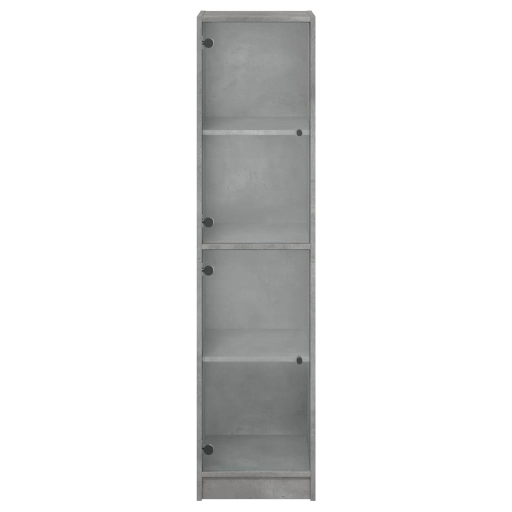 vidaXL 2 Glass Door Concrete Grey Highboard Image 6