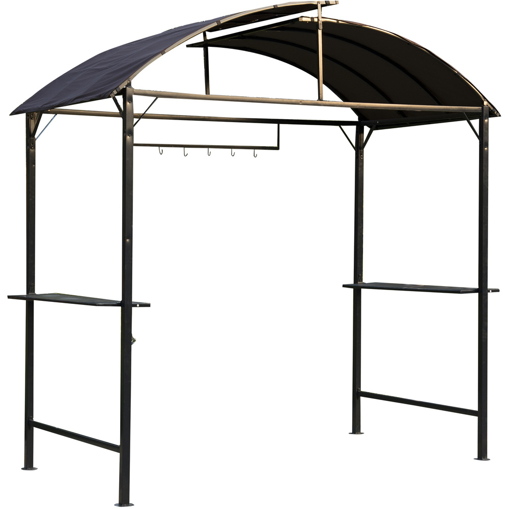 Outsunny 2.5 x 1.34m Coffee Metal Garden Gazebo Image 2