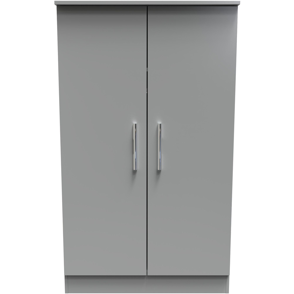 Crowndale Contrast 2 Door Dusk Grey Midi Wardrobe Ready Assembled Image 6