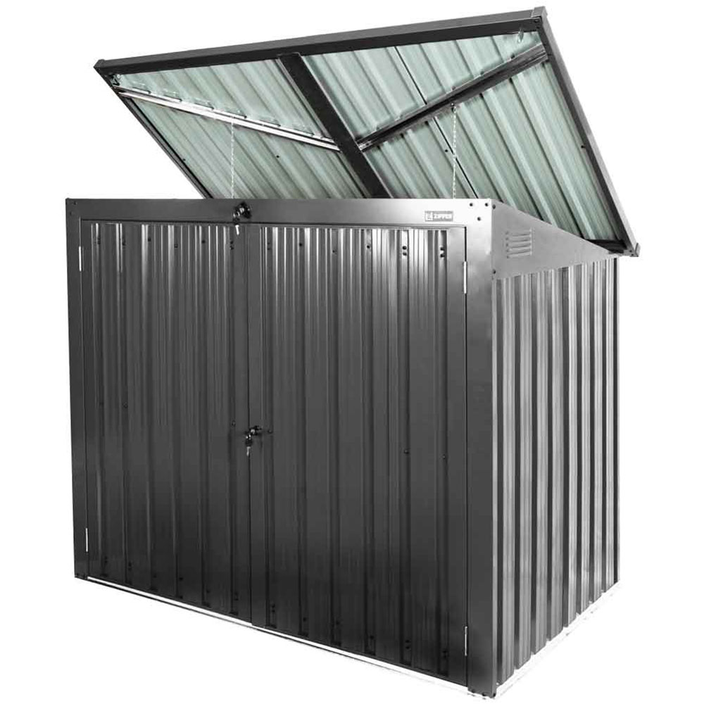 Zipper ZI-MTB2 4.4 x 3.1ft Metal Wheelie Bin Store Image 4