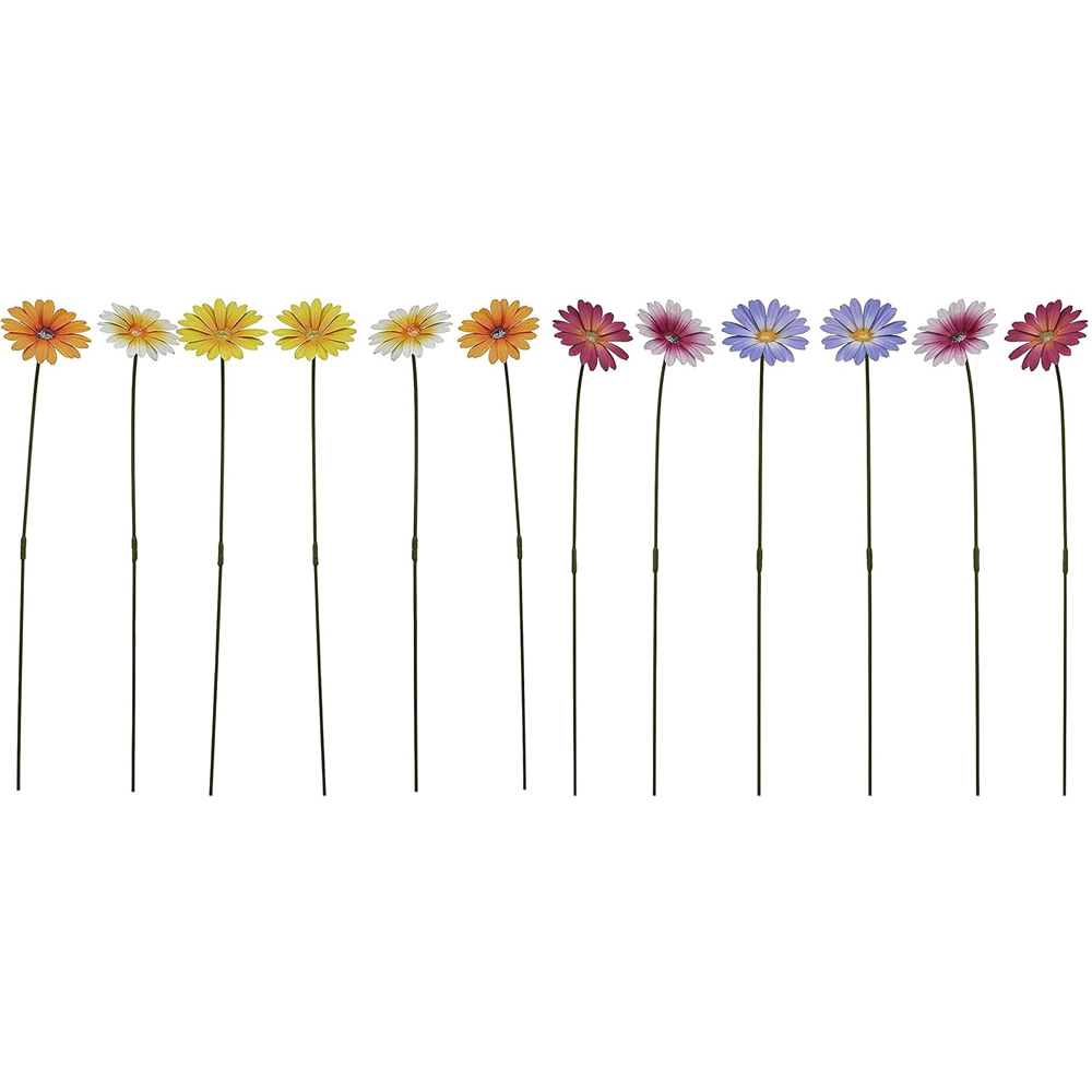 Garden Gear Mixed Metal Daisy Stake 58cm 12 Pack Image 1