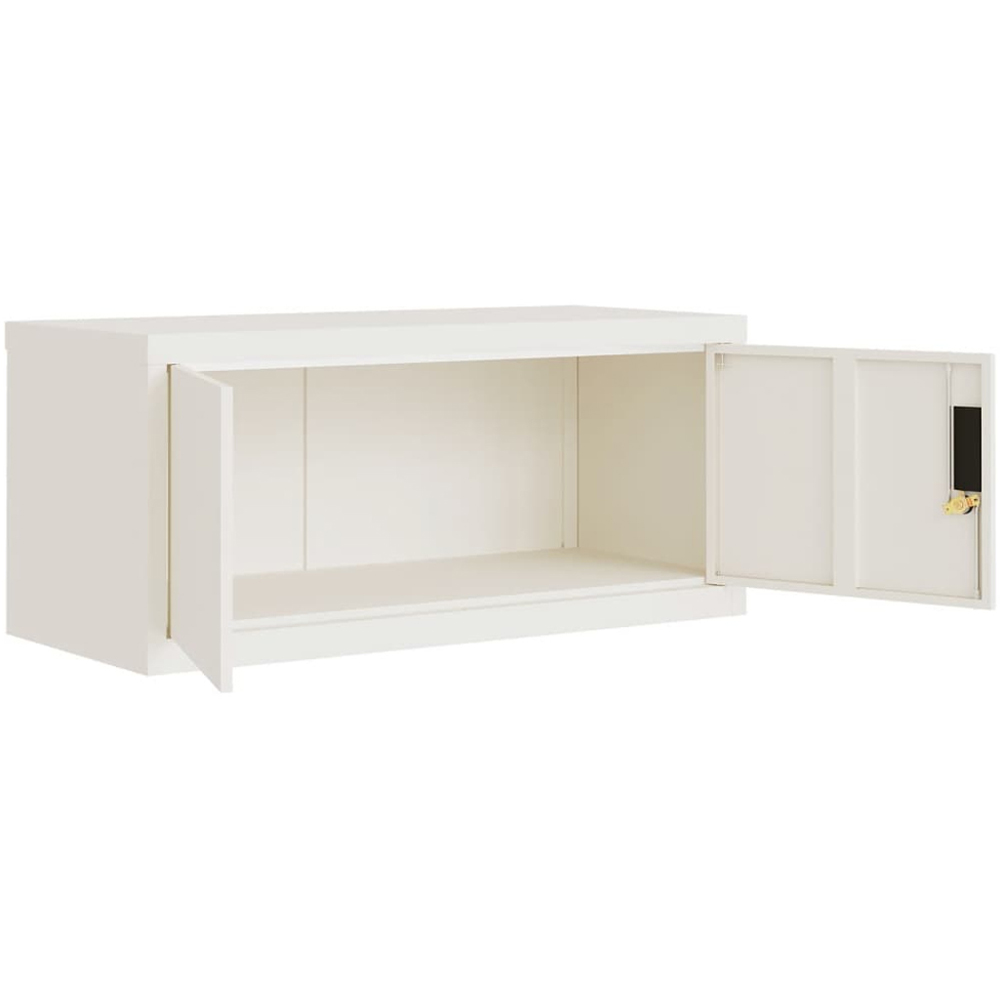 vidaXL 2 Door White Steel Filing Cabinet Set of 2 Image 5