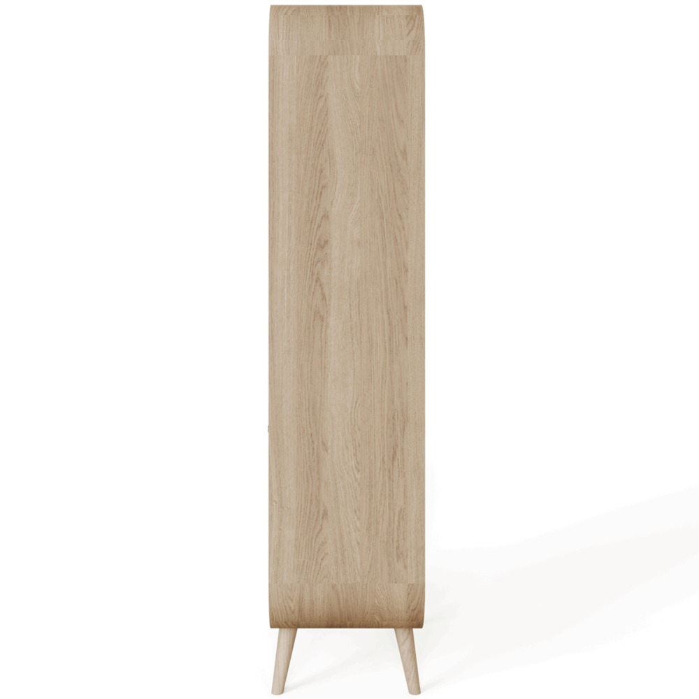 GFW Vionna 2 Door 3 Shelf Oak Mid Century Curved Display Unit Image 5