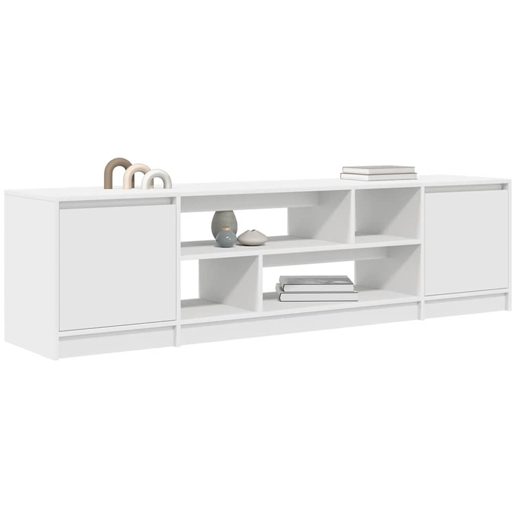 vidaXL 2 Door 4 Shelf White TV Cabinet Image 3