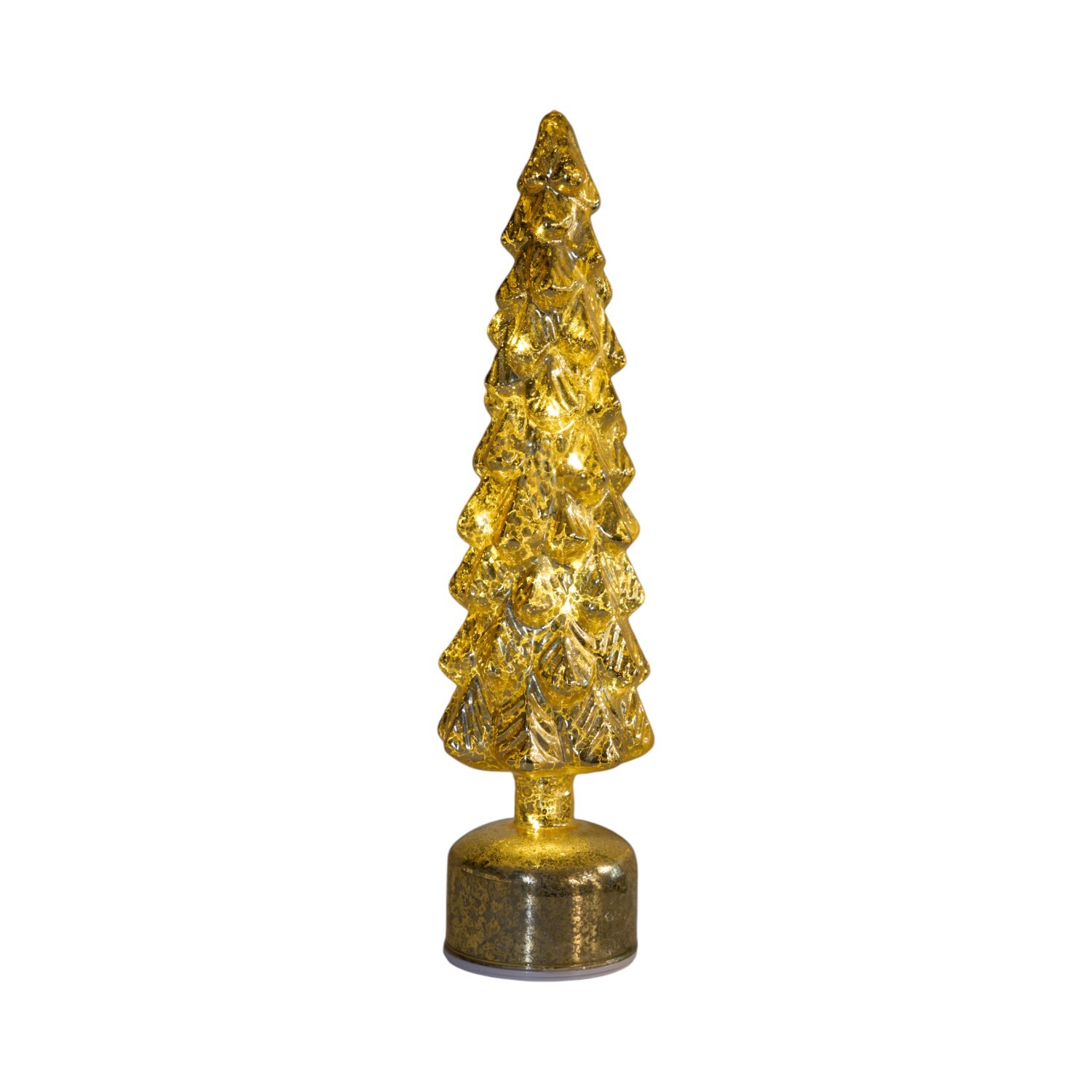 LED Spinning Glass Tree Decoration Gold Image 3