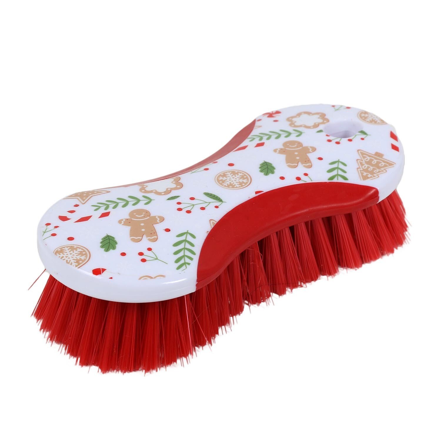 Gingerbread Scrubbing Brush - White & Red Image