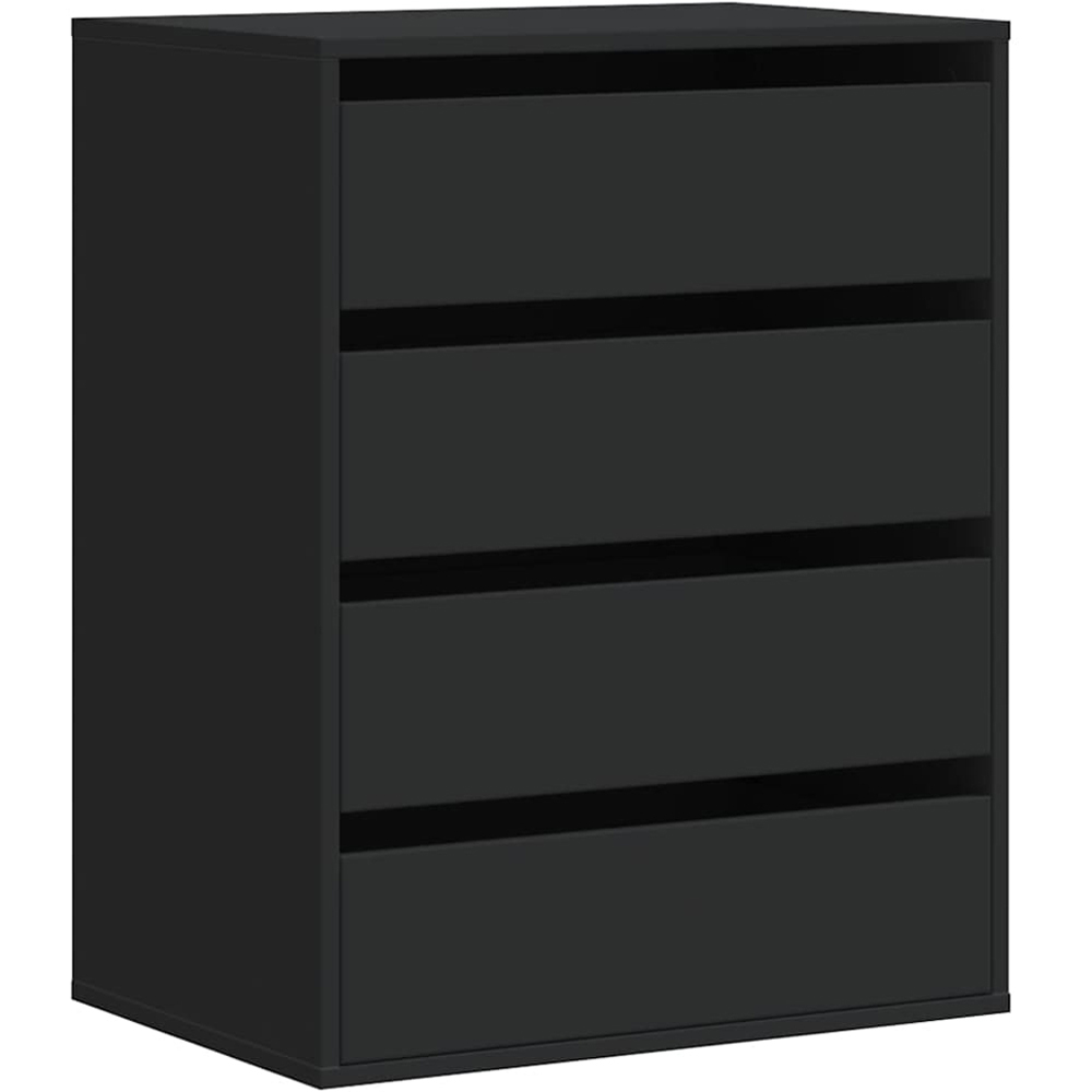 vidaXL 4 Drawer Black Wooden Chest of Drawers Image 2