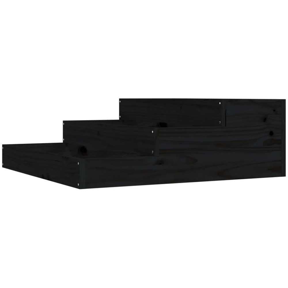vidaXL 3-Tier Black Pine Wood Garden Planter 27 x 78 x 78cm Image 1