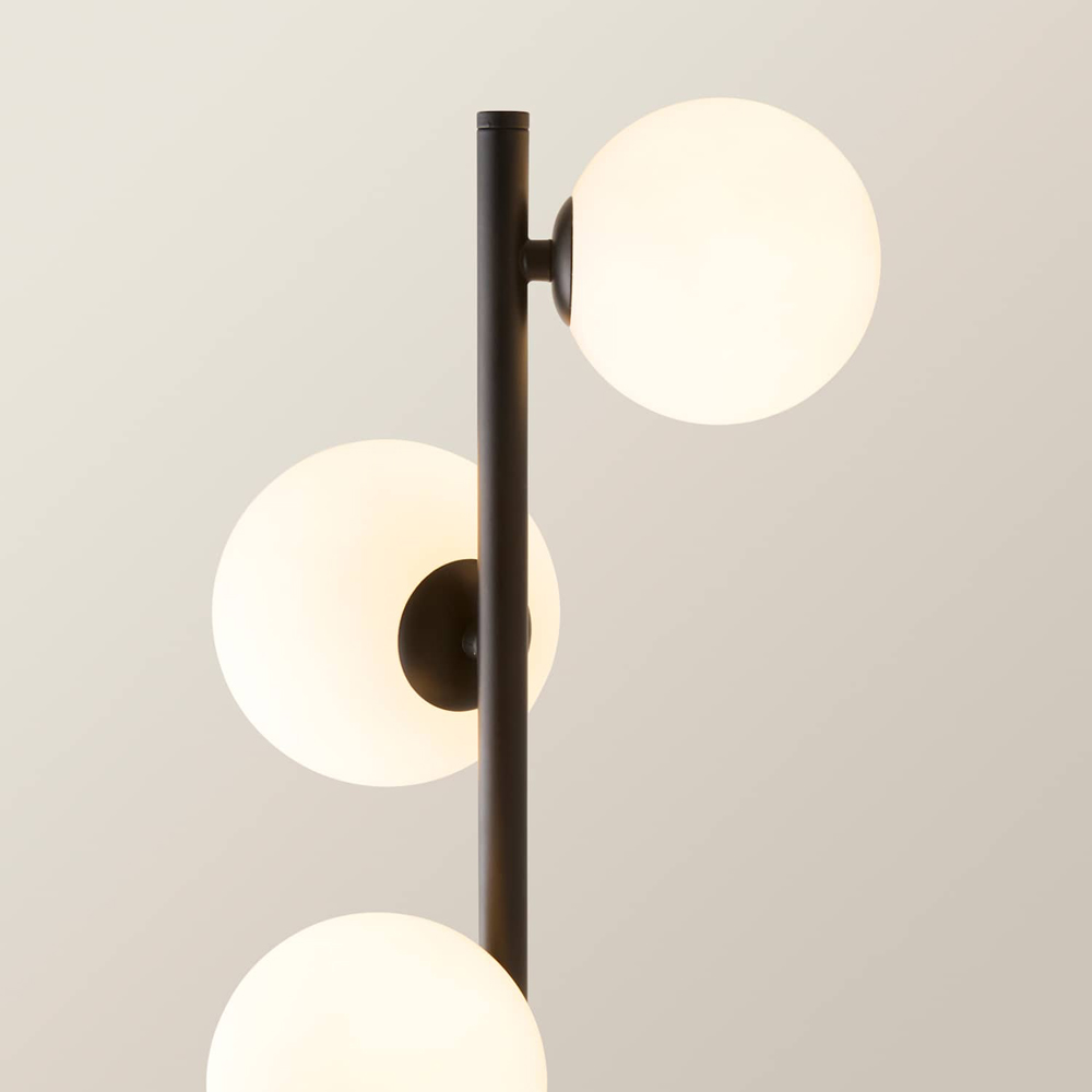ValueLights Marlow 3 Way Matte Black LED Table Lamp with Bulb Image 3