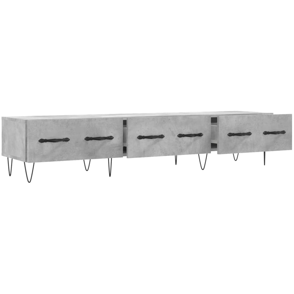 vidaXL 3 Drawer Concrete Grey Wide TV Cabinet Image 6