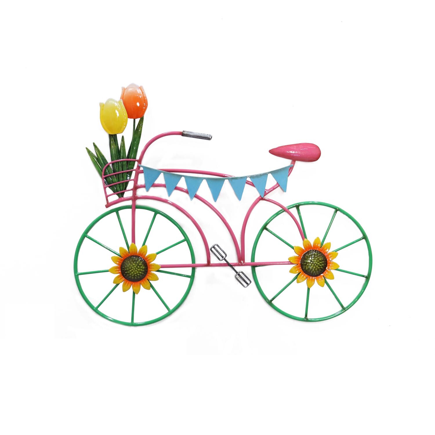 Indoor/Outdoor Bright Flower Bike Hanging Image 1