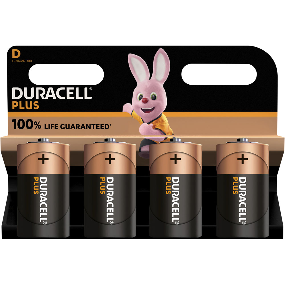 Duracell Plus D 4Pack Batteries Image 1