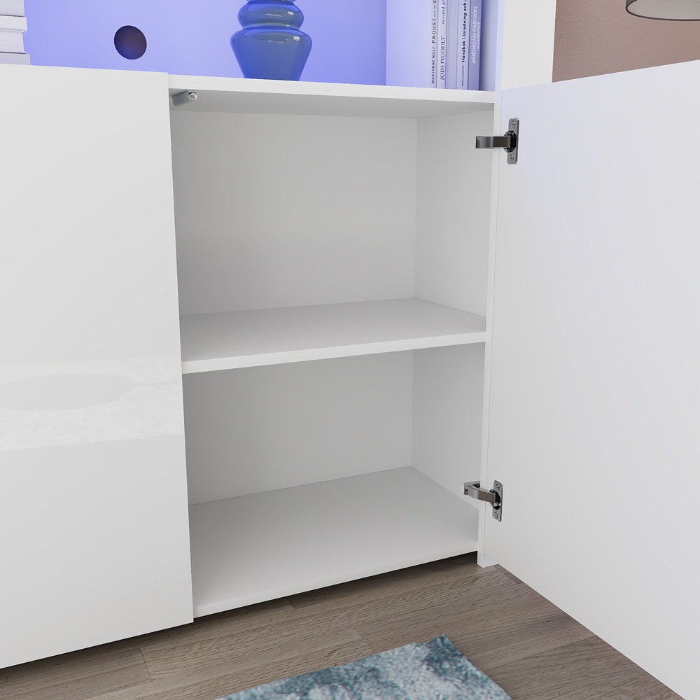 Vida Designs Nova 2 Door White LED Sideboard Image 5