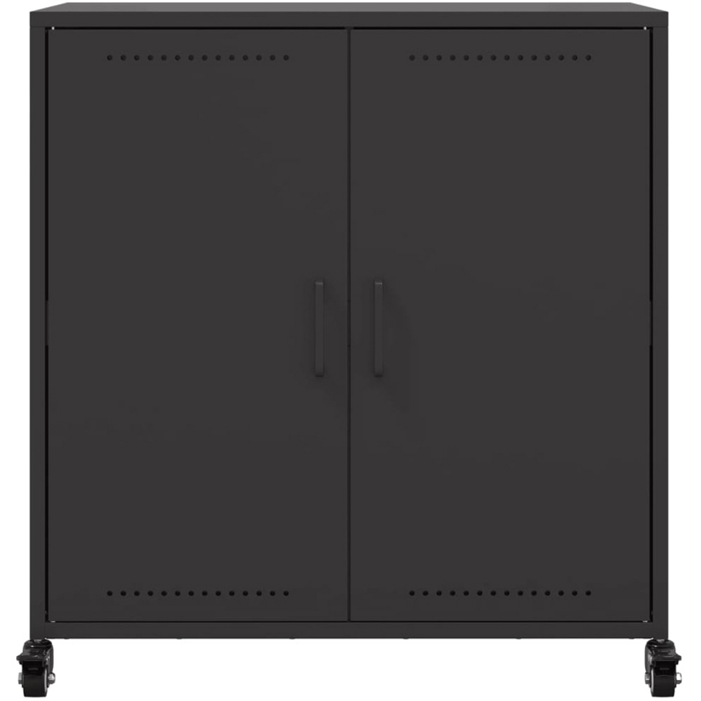 vidaXL 2 Door Black Steel Sideboard Image 3