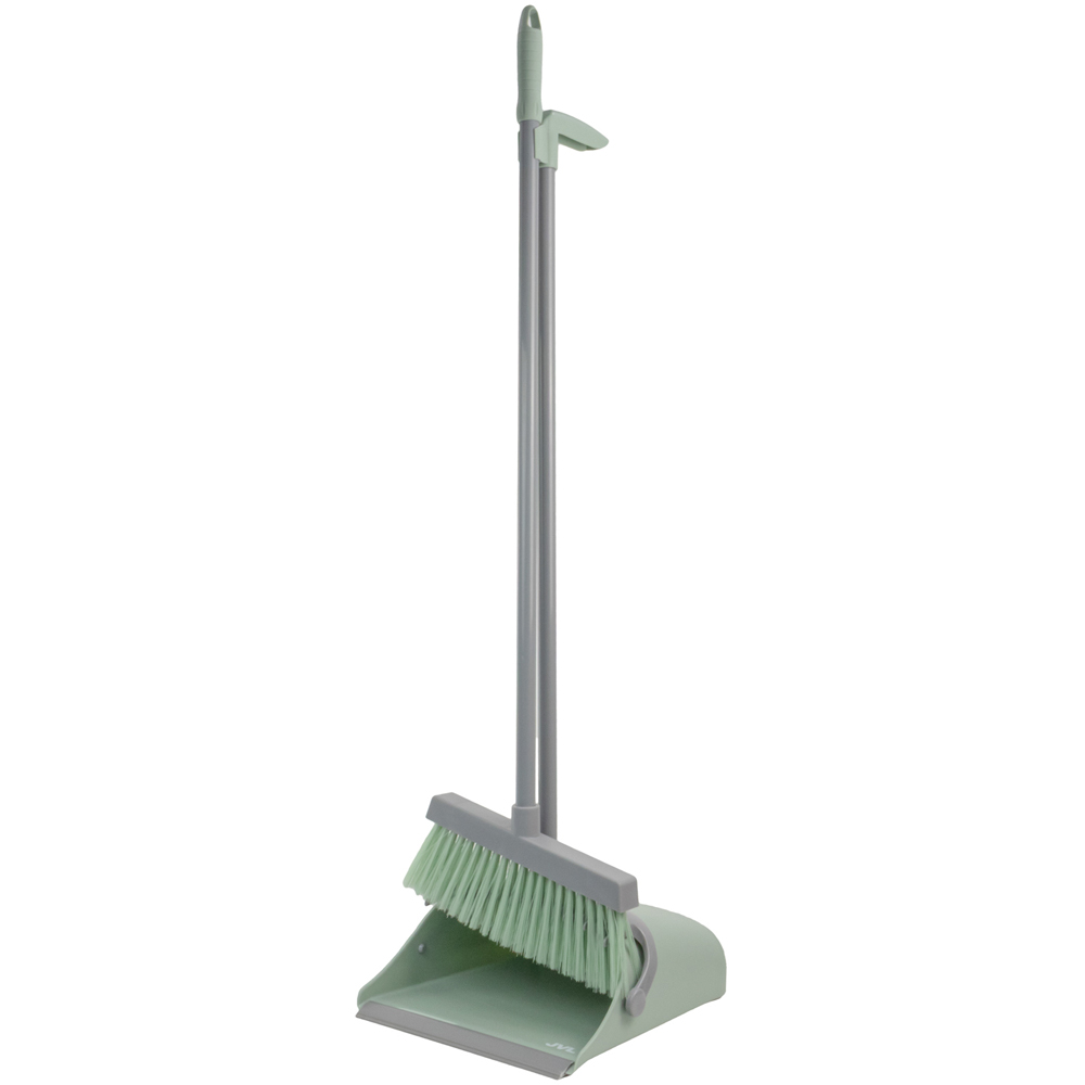 JVL Green Long Handle Lobby Dust Pan and Brush Set Image 7
