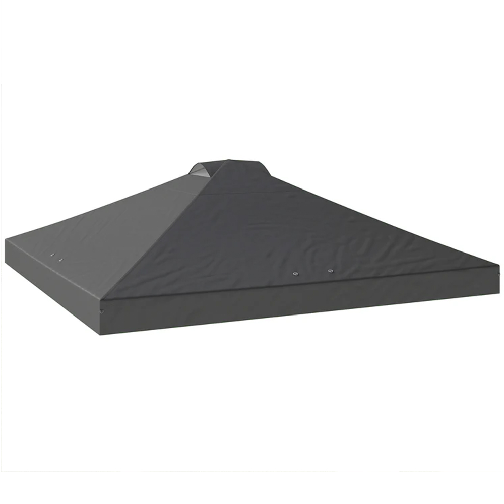 Outsunny 3 x 3m Dark Grey Waterproof Gazebo Roof Replacement Cover Image 1