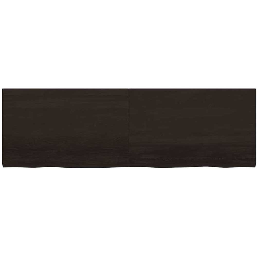 vidaXL 160 x 50 x 4cm Dark Brown Treated Solid Wood Oak Wall Shelf Image 2