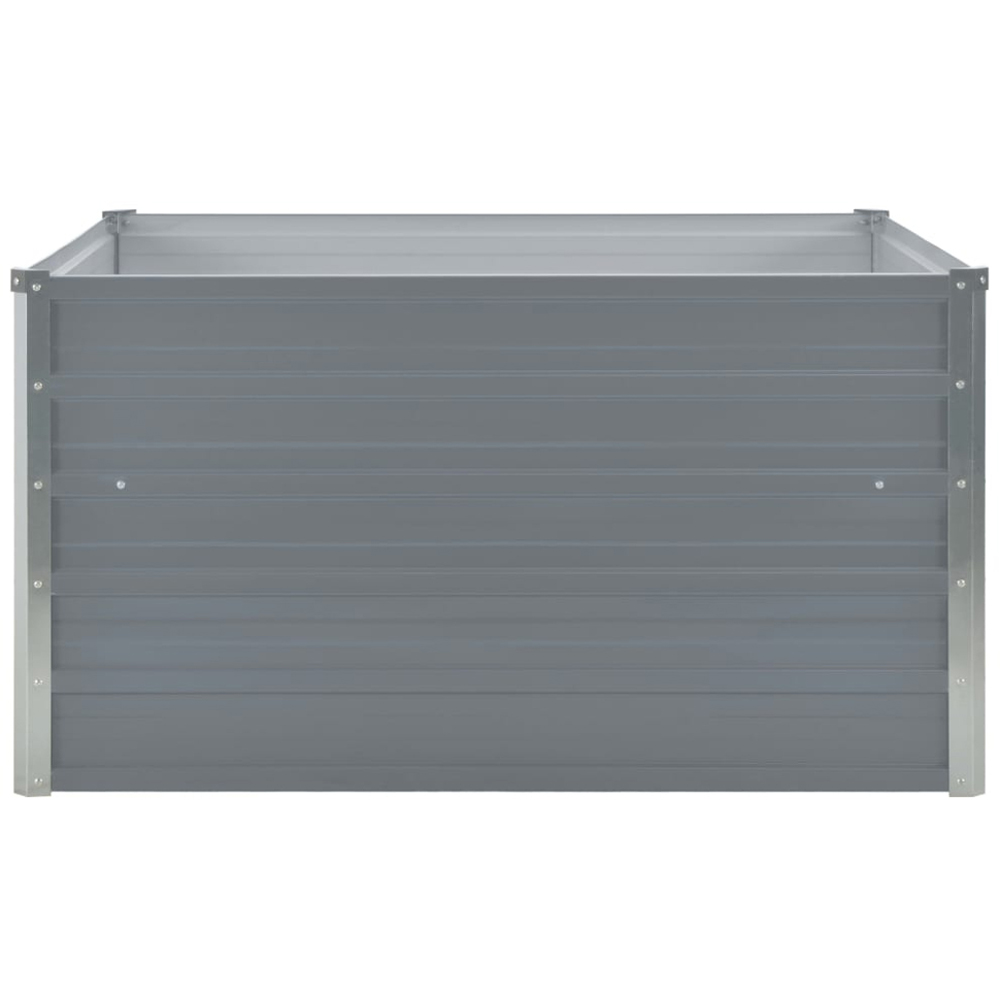 vidaXL Grey Galvanised Steel Raised Garden Bed 100 x 100 x 45cm Image 2