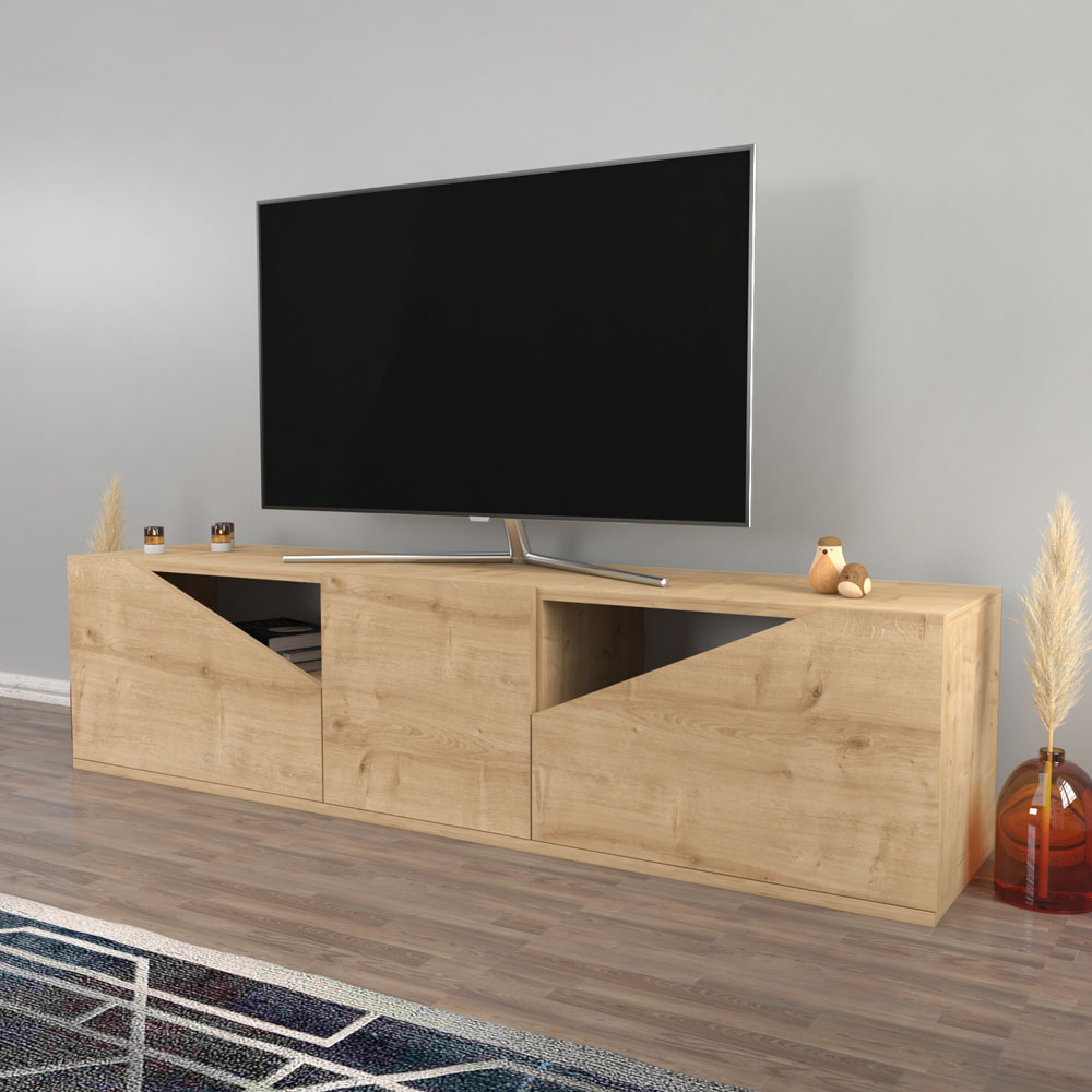 Decorotika Carson 3 Door Sapphire Oak TV Unit Image 3