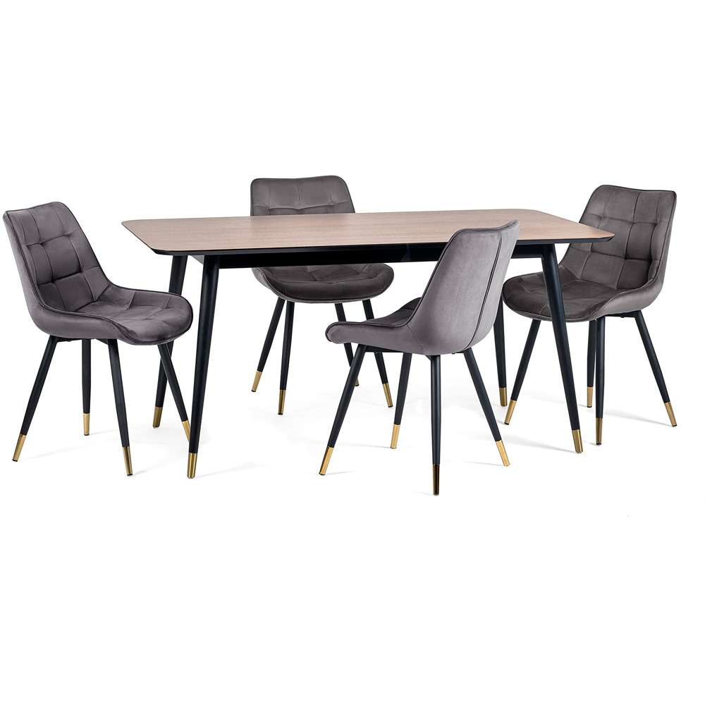 Julian Bowen Hadid Set of 2 Grey Dining Chair Image 8