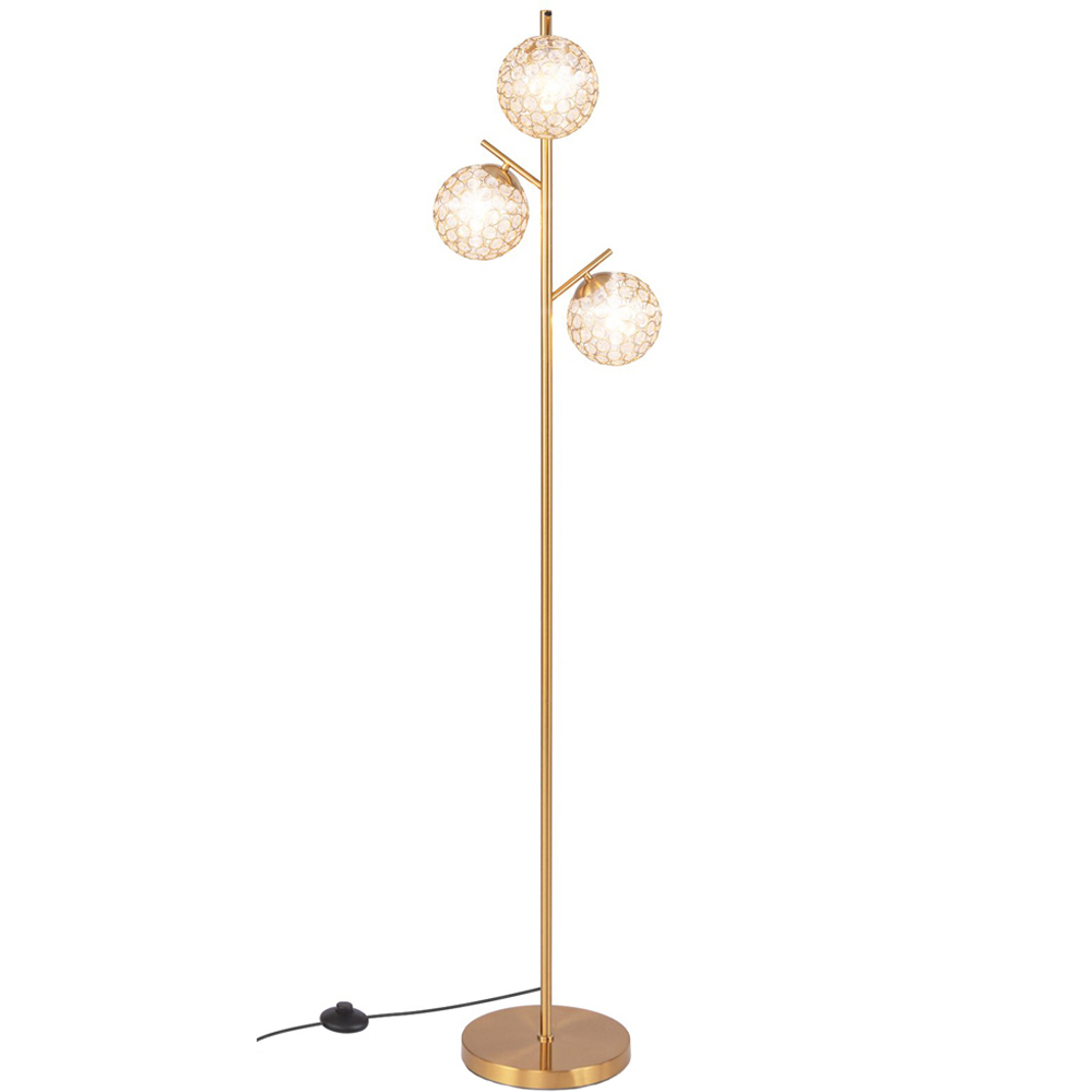 Costway Golden 3 Globe Acrylic Floor Lamp Image 1