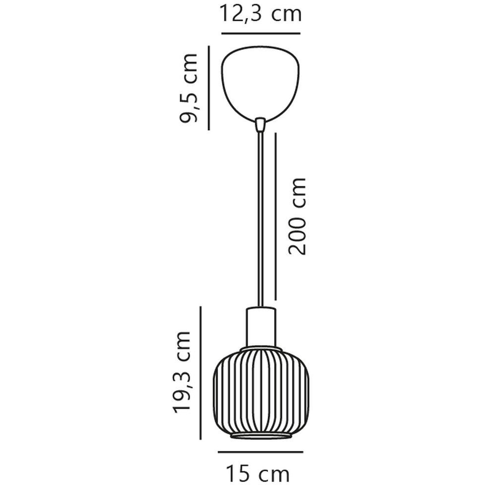 Nordlux Milford E27 Black Fluted Glass Mini Pendant Light Image 4