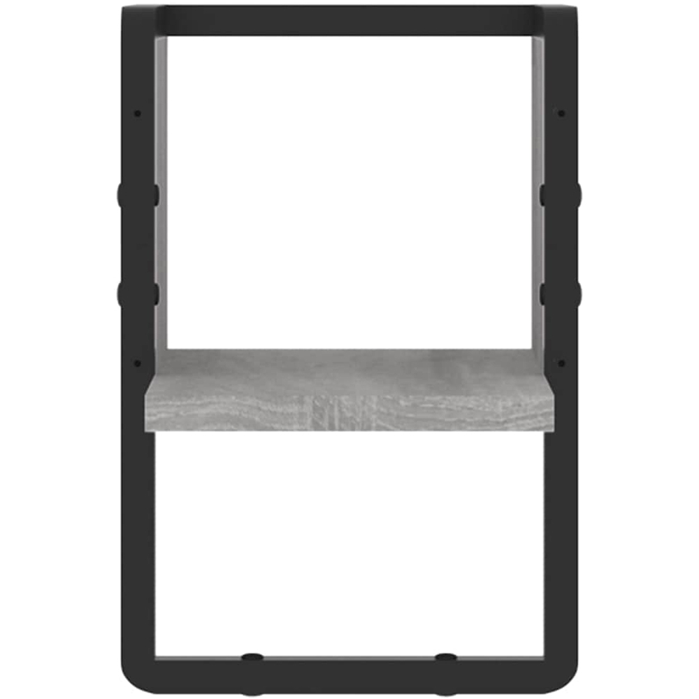 vidaXL Single Shelf Grey Sonoma Floating Wall Shelf with Bar Image 3