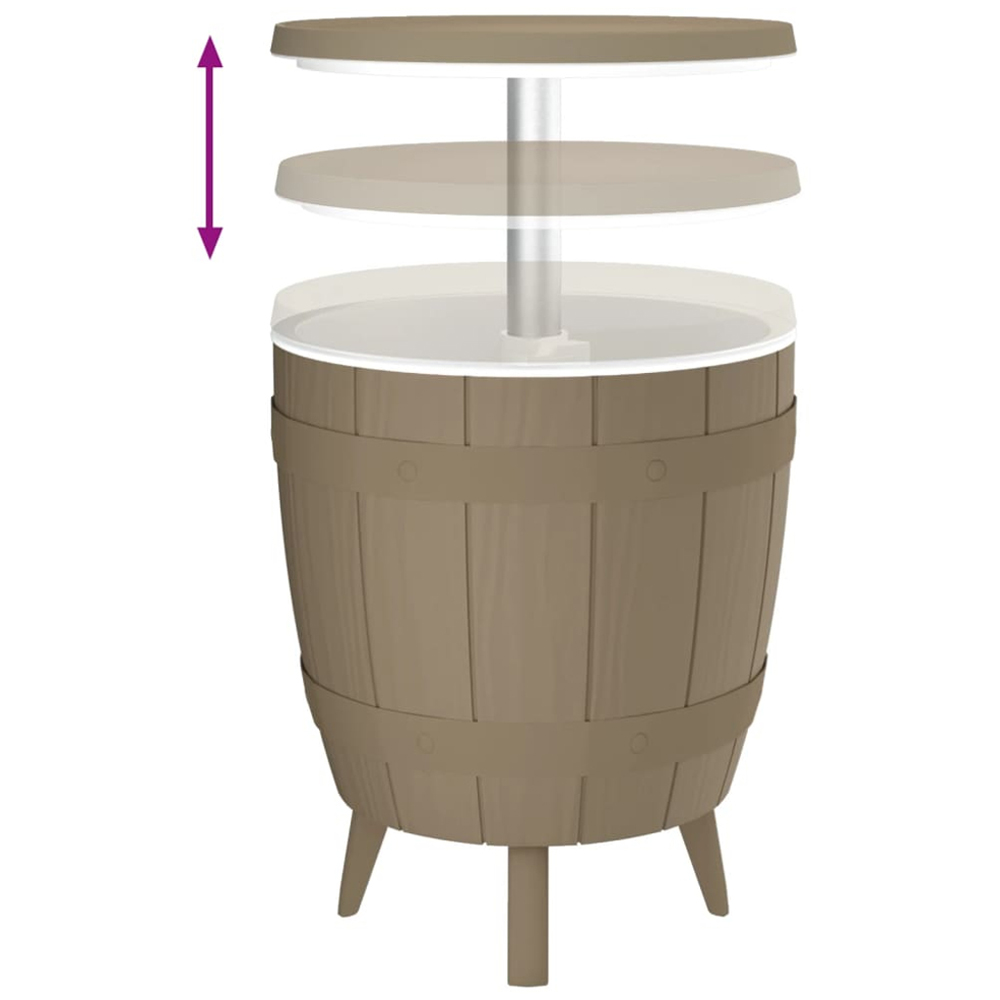 vidaXL Brown Rattan Ice Cooler Table Image 4