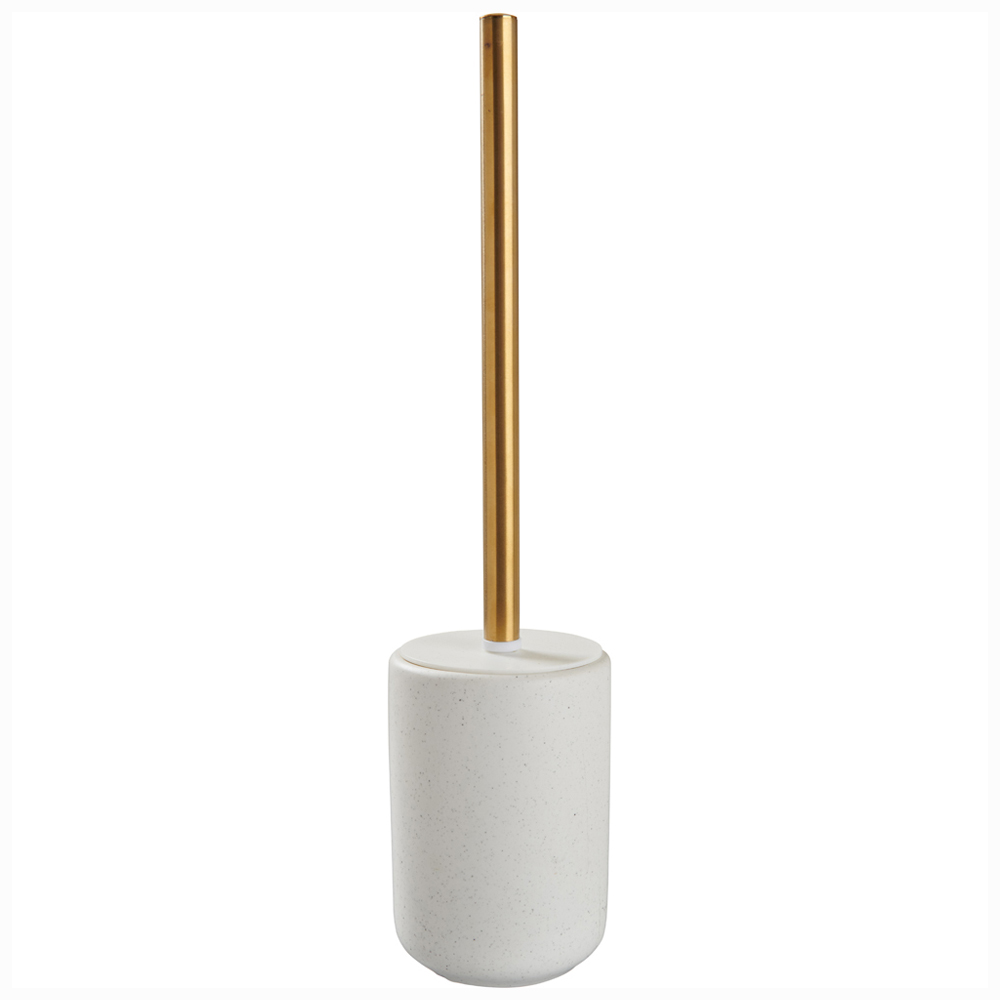 Wilko Cream Toilet Brush with Gold Effect Handle Image 1
