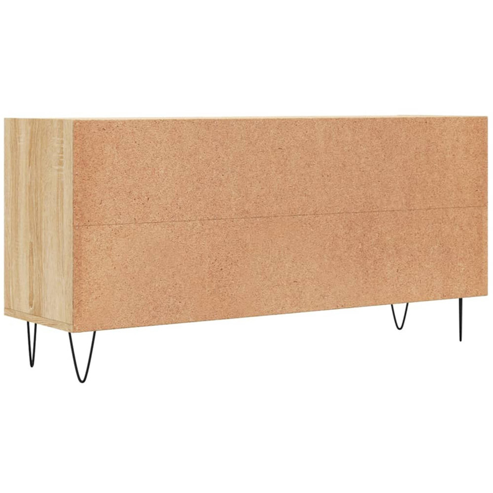 vidaXL 6 Open Shelf Sonoma Oak TV Cabinet with Black Metal Legs Image 6