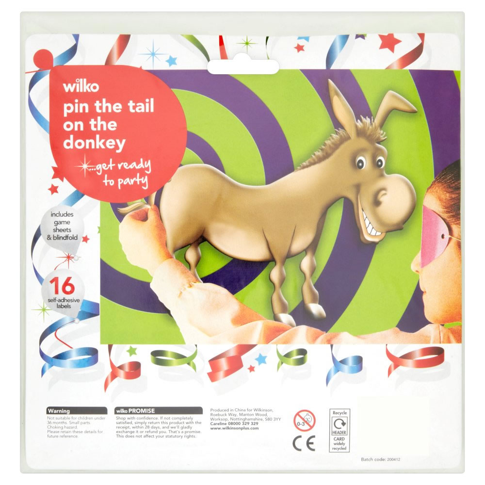 Wilko Pin the Tail on the Donkey Party Game Image