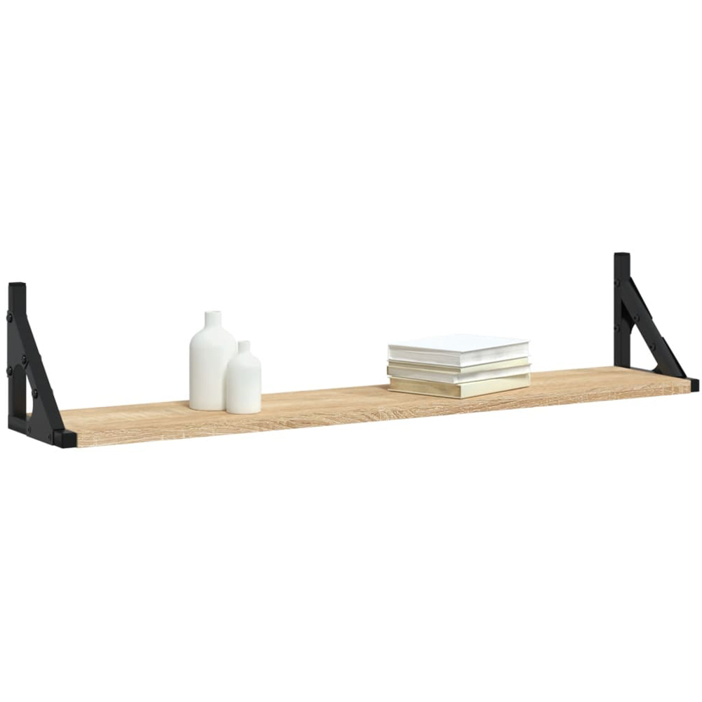 vidaXL 80cm Set of 2 Sonoma Oak Floating Wall Shelf Image 3