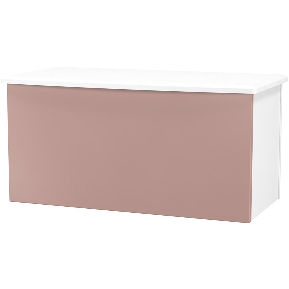 Crowndale Camden Kobe Pink and White Lid Top Blanket Box Ready Assembled Image 3