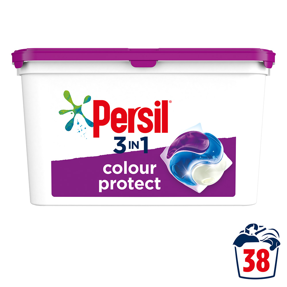 Persil Colour 3-in-1 Laundry Washing Capsules 38 Washes Image 1