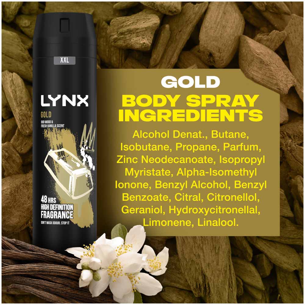 Lynx XXL Gold 48 Hour Fresh Body Spray 250ml Image 8