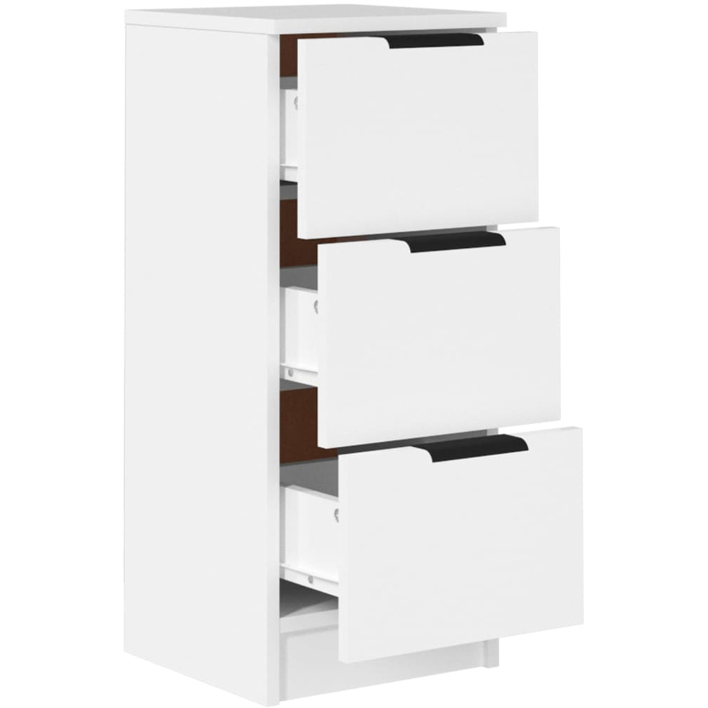 vidaXL 3 Drawer White Sideboard Set of 2 Image 7