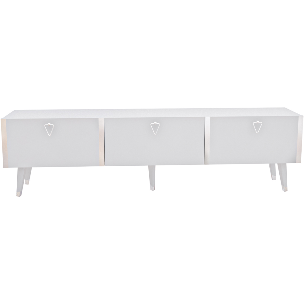 Decorotika Milagro 3 Cabinet White and Silver TV Unit Image 2